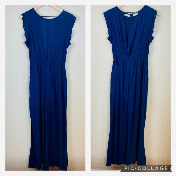 Style Rack Pants - Style Rack | Navy Wide Leg Jumpsuit medium